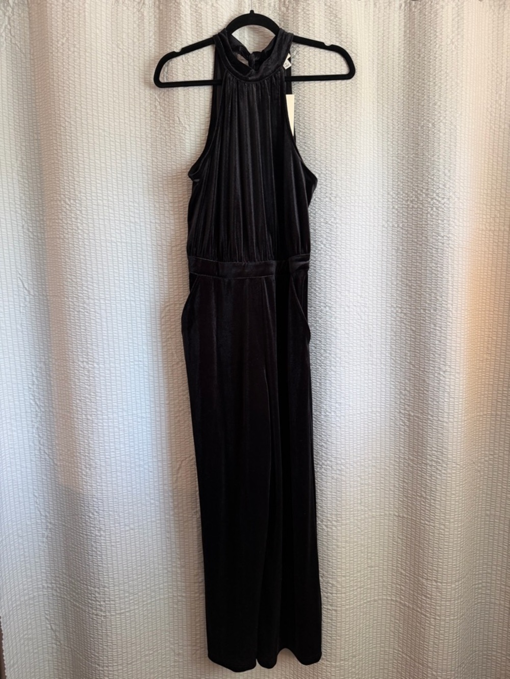 a new day Black Velvet Halter Jumpsuit